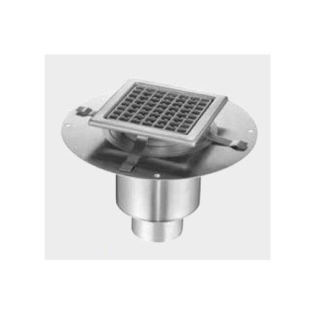 Siphon inox Panier Sortie D100 L200 P200 Vertical grille caillebotis