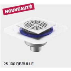 Siphon inox Sortie D100 L250 P250 Rosette bulle