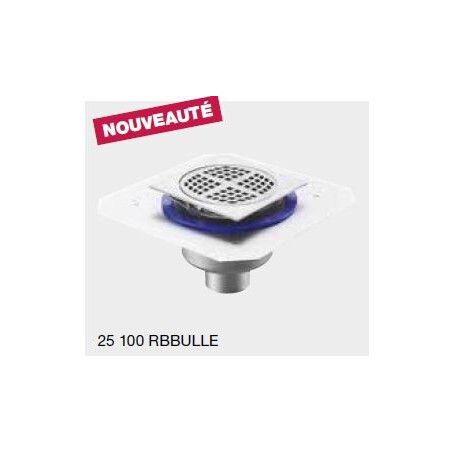 Siphon inox Sortie D100 L250 P250 Rosette bulle