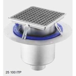 Siphon inox Panier Sortie D100 L255 P255 Vertical grille caillebotis