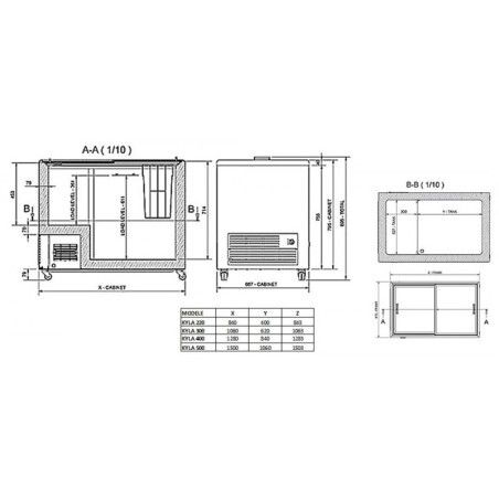 Conservateur Vitres Coulissantes plates à clé 256L Net