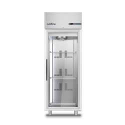 Armoire froide négative 600L Ext Inox 1 porte vitrée Groupe Logé