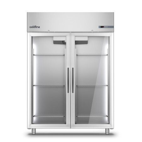 Armoire froide négative 1200L Ext Inox 2 portes vitrées Groupe Logé