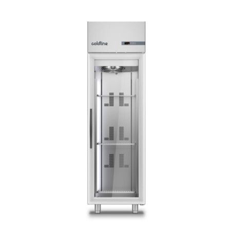 Armoire froide positive 500L Ext Inox 1 porte vitrée Groupe Logé
