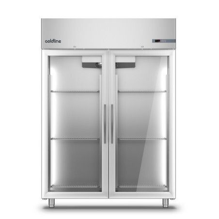Armoire froide positive 1400L Ext Inox 2 portes vitrées Groupe Logé