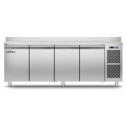 Table négative Groupe Logé 4 Portes 480L P600 GN1/1 Plan travail adossé