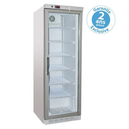 Armoire froide négative 400L Ext Blanc 1 porte vitrée Groupe Logé