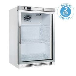 Armoire froide positive 200L Ext Blanc 1 porte vitrée Groupe Logé