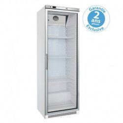 Armoire froide positive 600L Ext Blanc 1 porte vitrée Groupe Logé