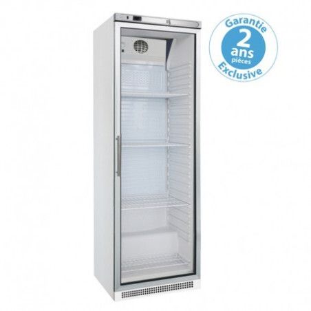Armoire froide positive 600L Ext Blanc 1 porte vitrée Groupe Logé