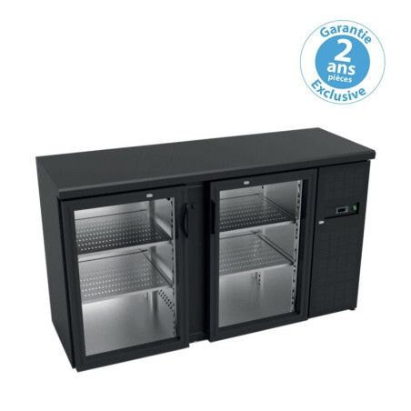 Arrière-bars skinplate Int Inox Groupe logé 2 portes vitrées 349L