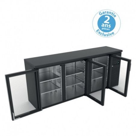 Arrière-bars skinplate Int Inox Groupe logé 3 portes vitrées 536L