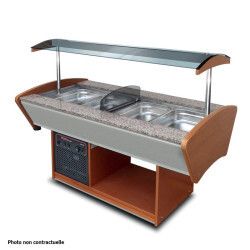 Buffet mixte chaud froid central 2x3 bacs GN1/1