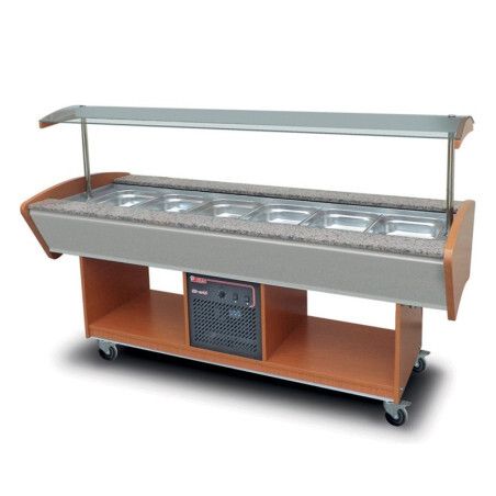 Buffet réfrigéré central 6 bacs GN1/1