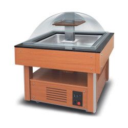 Buffet réfrigéré central carré 4 bacs GN1/1