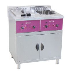 Friteuse électrique sur coffre 2 bacs 16L