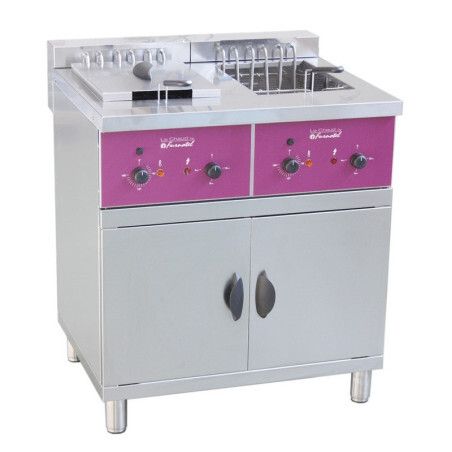 Friteuse électrique sur coffre 2 bacs 16L