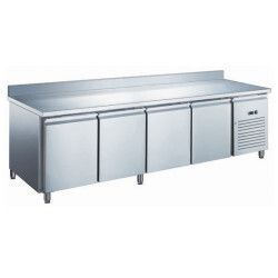 Table froide 616L -10-20°C 4 Portes GN1/1 Plan travail Avec Dosseret
