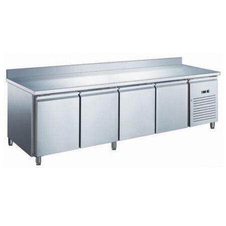 Table froide 616L -10-20°C 4 Portes GN1/1 Plan travail Avec Dosseret