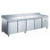 Table froide 616L -10-20°C 4 Portes GN1/1 Plan travail Avec Dosseret
