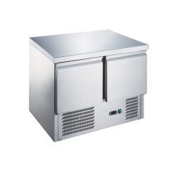 Table froide 257L +2+8°C 2 Portes GN1/1 Plan travail Sans Dosseret