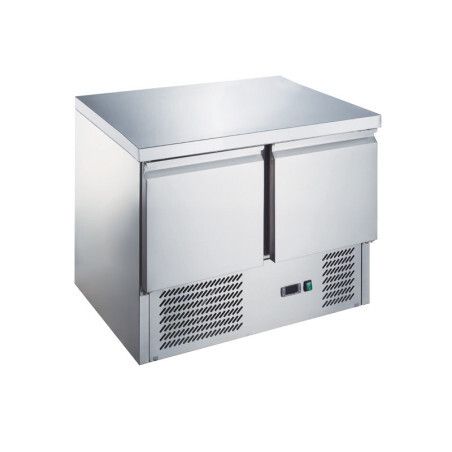 Table froide 257L +2+8°C 2 Portes GN1/1 Plan travail Sans Dosseret
