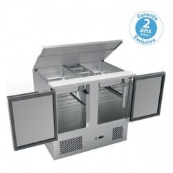 Saladette réfrigérée 257L +2+8°C 2 Portes GN1/1 Plan travail