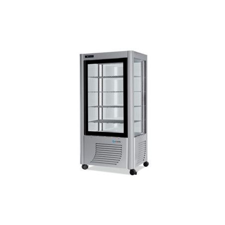 Vitrine réfrigérée négative 4 faces Vitrées 540L Fixe Grilles évaporatrices 1 Porte