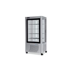 Vitrine réfrigérée Positive 4 faces Vitrées 540L Fixe Grilles chromées 1 Porte