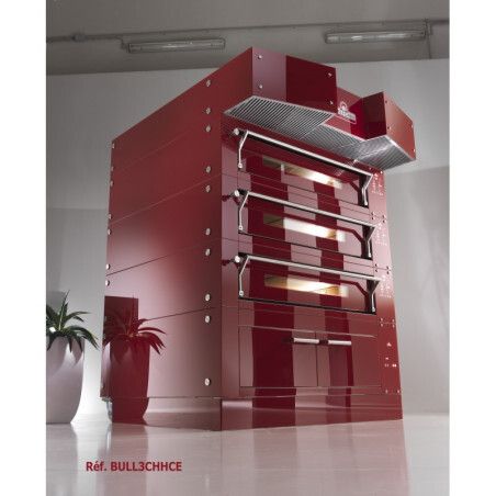 Four à pizza 2 chambres 2x12 pizzas D30mm ou 2x9 pizzas D35mm Support acier inox