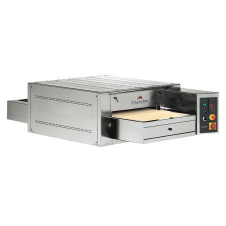 Four à pizza convoyeur Largeur 450mm 1 chambre Tapis pierre réfractaire