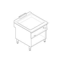 Bain-marie GN2/1 gaz sur Placard ouvert Gamme 700
