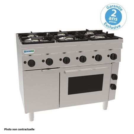 Fourneau 4 feux sur Four gaz statique Grilles 400x330mm Gamme 600