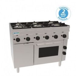 Fourneau 6 feux sur four électrique Ventilé + Placard Grilles 400x330mm Gamme 600