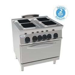 Fourneau dessus électrique sur four électrique 4 plaques carrées Gamme 700 Diffusion ventilée Largeur 800