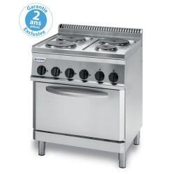 Fourneau dessus électrique sur four électrique 4 plaques rondes Gamme 700 Diffusation statique Largeur 800