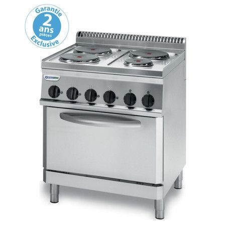 Fourneau dessus électrique sur four électrique 4 plaques rondes Gamme 700 Diffusation statique Largeur 800