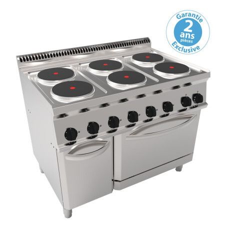 Fourneau dessus électrique sur four électrique + Placard 6 plaques rondes Gamme 700 Diffusion statique Largeur 1050