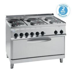 Fourneau dessus électrique sur four électrique ExtraLarge 6 plaques rondes Gamme 700 Diffusion statique Largeur 1050