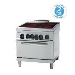 Fourneau dessus électrique sur four électrique statique GN2/1 4 plaques vitrocéramiques Gamme 900