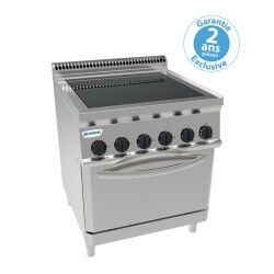 Fourneau dessus électrique sur four statique électrique GN2/1 4 plaques vitrocéramiques Gamme 700