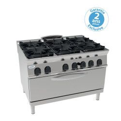 Fourneau dessus gaz sur Four gaz statique Extra-large 6 feux Gamme 900
