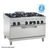 Fourneau dessus gaz sur Four gaz statique Extra-large 6 feux  GRILL (3 kW) Gamme 700