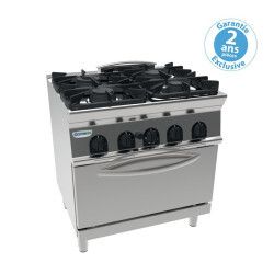 Fourneau dessus gaz sur Four gaz statique GN2/1 4 feux Gamme 900