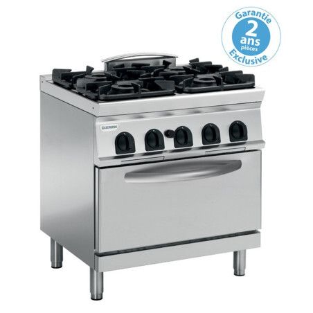 Fourneau dessus gaz sur Four gaz statique GN2/1 4 feux SUPER Gamme 700