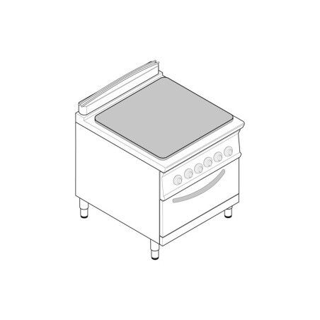 Fourneau plaque de mijotage sur four statique électrique GN2/1 Gamme 700 Largeur 800