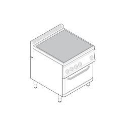 Fourneau plaque de mijotage sur four Ventilé électrique GN1/1 Gamme 700 Largeur 700