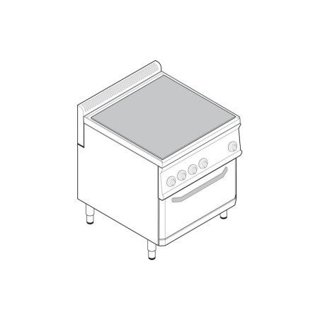 Fourneau plaque de mijotage sur four Ventilé électrique GN1/1 Gamme 700 Largeur 700