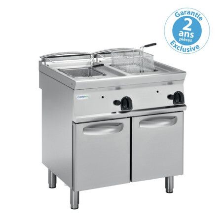 Friteuse gaz avec tuyères traversantLa cuve 2x13L Gamme 700