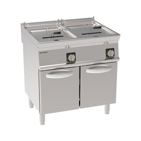 Friteuse gaz sur coffre avec cuve en V 2x13L Gamme 700